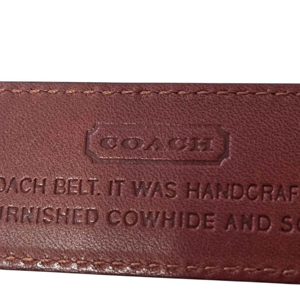Coach Mens Black Leather Handcrafted Belt 36